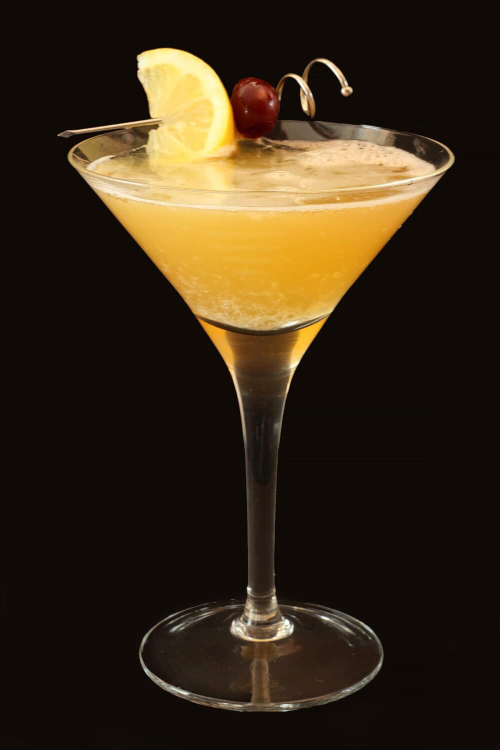 Classic Whiskey Sour Classic whiskey sour cocktail with lemon and cherry garnish.